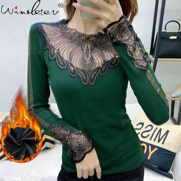 women's t-shirt fall winter european clothes chic stand hollow out patchwork diamonds women cotton with fleece tees t009, White
women's t-shirt fall winter european clothes chic stand hollow out patchwork diamonds women cotton with fleece tees t009, White