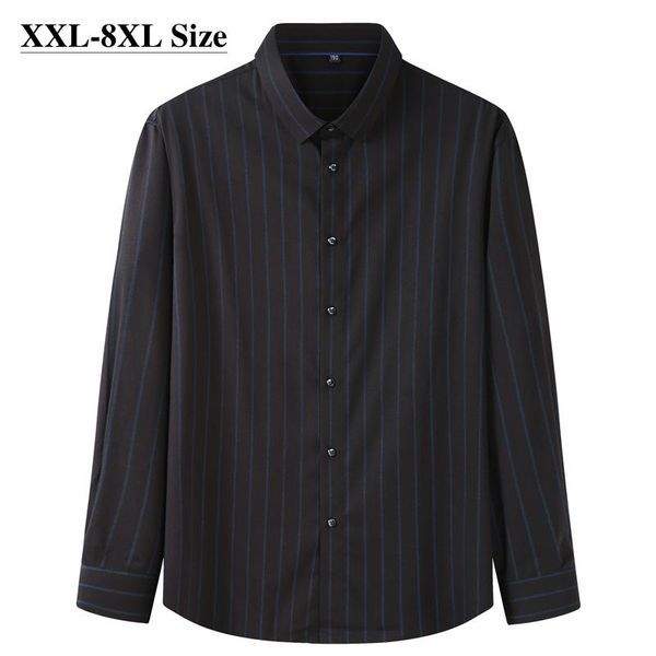 men's casual shirts plus size 6xl 7xl 8xl fashion striped long sleeve shirt autumn business work loose male brand clothes, White;black
men's casual shirts plus size 6xl 7xl 8xl fashion striped long sleeve shirt autumn business work loose male brand clothes, White;black