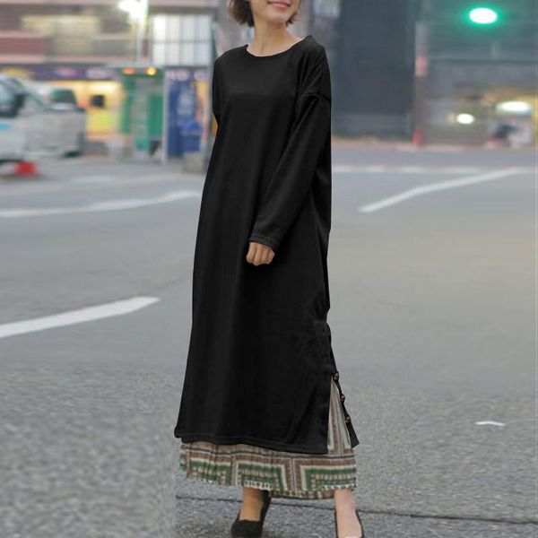 elegant dresses stylish solid maxi dress women's autumn sundress casual vestido female split robe femme oversized, Black;gray
elegant dresses stylish solid maxi dress women's autumn sundress casual vestido female split robe femme oversized, Black;gray