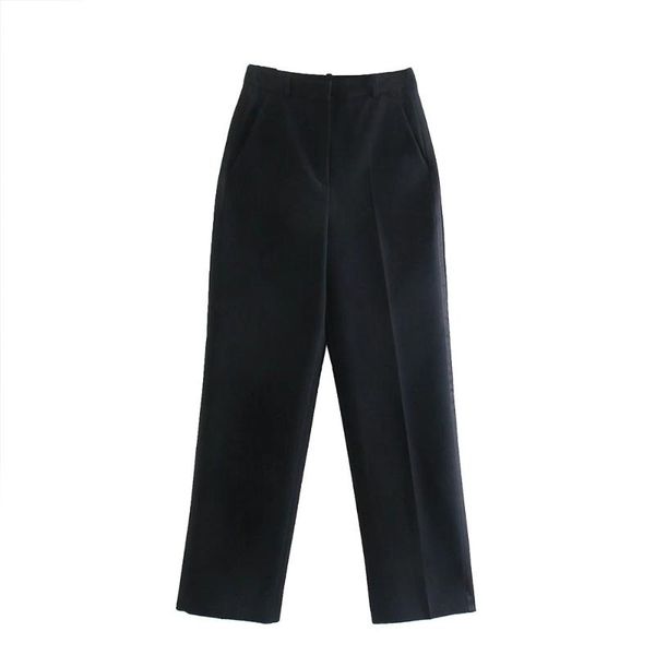 women's pants & capris za women 2021 autumn fashion tuxedo wear side pockets straight vintage high waist zipper female trousers mujer, Black;white
women's pants & capris za women 2021 autumn fashion tuxedo wear side pockets straight vintage high waist zipper female trousers mujer, Black;white