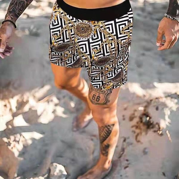 men's shorts hawaiian beach printed loose-fitting teen casual quick drying, White;black
men's shorts hawaiian beach printed loose-fitting teen casual quick drying, White;black