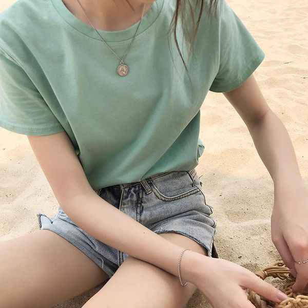women's t-shirt loose casual women t shirts solid tees shirt short sleeve cotton o-neck harajuku woman streetwear, White
women's t-shirt loose casual women t shirts solid tees shirt short sleeve cotton o-neck harajuku woman streetwear, White