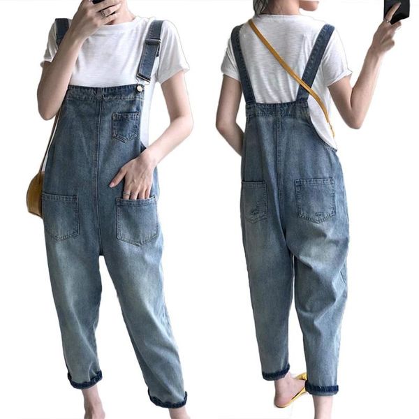 women's jumpsuits & rompers casual women pockets loose suspender denim overall dungarees ninth trousers, Black;white
women's jumpsuits & rompers casual women pockets loose suspender denim overall dungarees ninth trousers, Black;white