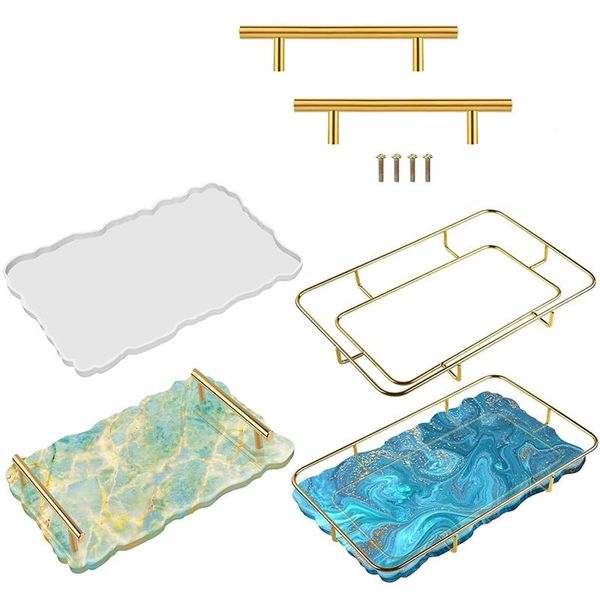 storage baskets silicone resin tray mold, large epoxy mold with 2pcs gold handles, metal frame for casting fruit disc
storage baskets silicone resin tray mold, large epoxy mold with 2pcs gold handles, metal frame for casting fruit disc