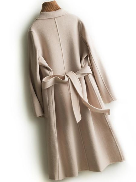 women's wool & blends fashion 100% coat women autumn elegant long ladies coats belted double-faced woolen jackets for woman wpy, Black
women's wool & blends fashion 100% coat women autumn elegant long ladies coats belted double-faced woolen jackets for woman wpy, Black