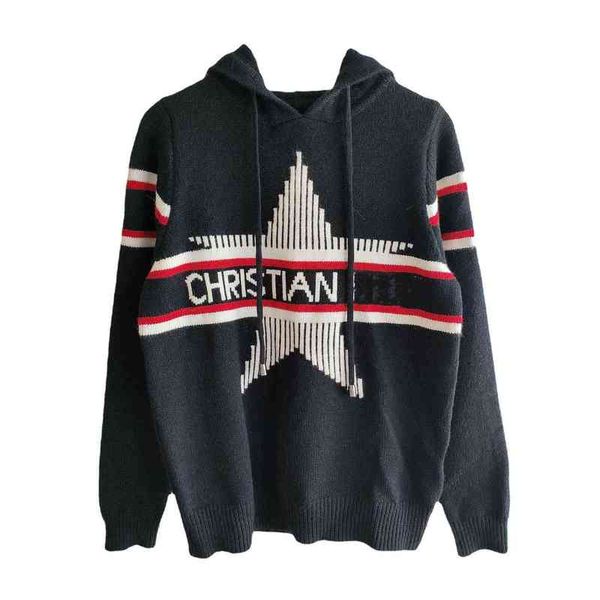 2022 factory wholesale new college style autumn winter women's pentagram letter hooded long sleeve slim fit pullover sweater, White;black
2022 factory wholesale new college style autumn winter women's pentagram letter hooded long sleeve slim fit pullover sweater, White;black