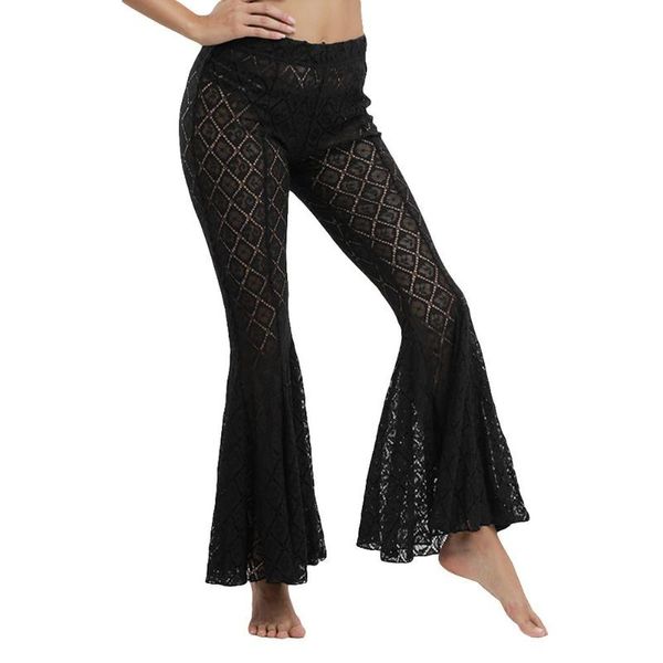 women's pants & capris women summer beach long high waist see-through lace flare bell bottoms, Black;white
women's pants & capris women summer beach long high waist see-through lace flare bell bottoms, Black;white