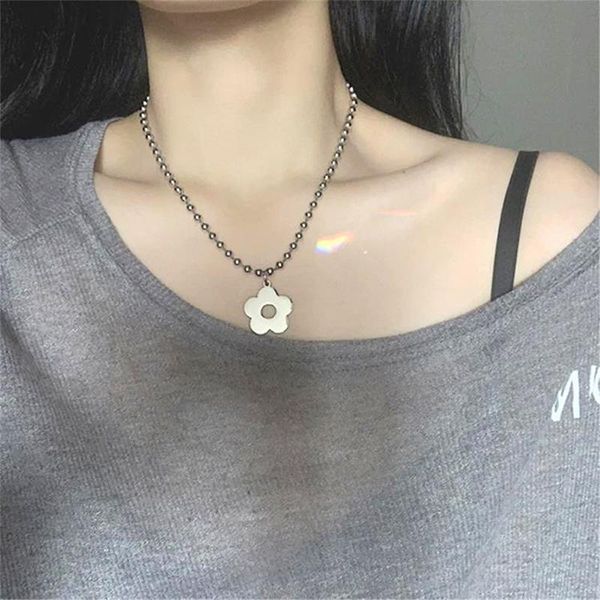 pendant necklaces fashion stainless steel flower beads choker necklace gothic collar jewelry gift streetwear, Silver
pendant necklaces fashion stainless steel flower beads choker necklace gothic collar jewelry gift streetwear, Silver