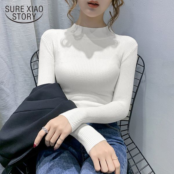 korean long sleeve tight jumper knitted pullover autumn winter white turtleneck women sweater pull femme 11567 210415, White;black
korean long sleeve tight jumper knitted pullover autumn winter white turtleneck women sweater pull femme 11567 210415, White;black