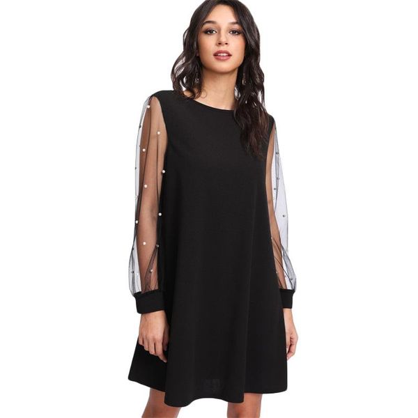 casual dresses women's summer fashion wild puff sleeve mesh beaded loose dress solid color long-sleeved, Black;gray
casual dresses women's summer fashion wild puff sleeve mesh beaded loose dress solid color long-sleeved, Black;gray