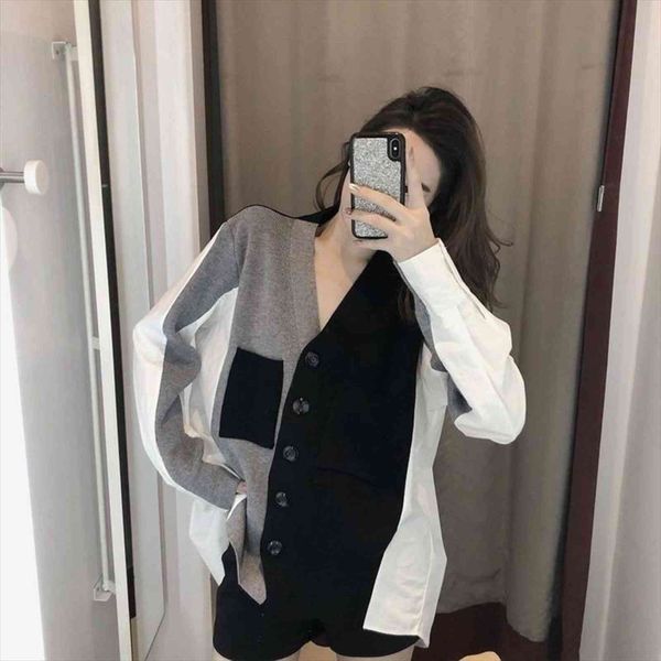 womens knitted jacket spring and sweaters autumn long sleeved loose versatile vintage cardigan tie front, White;black
womens knitted jacket spring and sweaters autumn long sleeved loose versatile vintage cardigan tie front, White;black