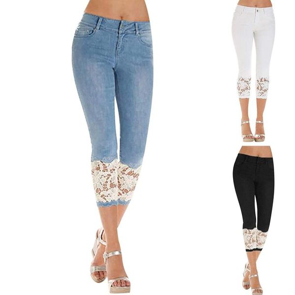 women's jeans skinny capris woman female stretch knee length denim short pants women with high waist summer lace, Blue
women's jeans skinny capris woman female stretch knee length denim short pants women with high waist summer lace, Blue