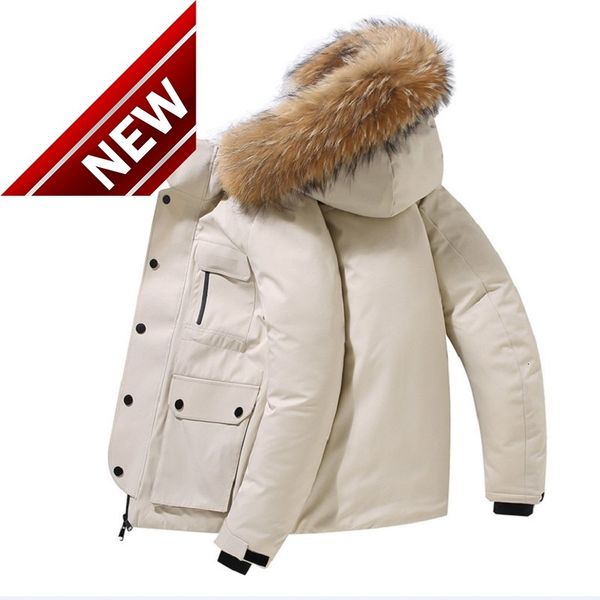 fur collar men's down jackets beige black windproof 90% white duck men fashion winter male coats
fur collar men's down jackets beige black windproof 90% white duck men fashion winter male coats