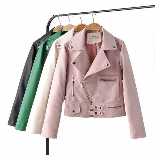 women's leather & faux 2021 spring autumn long sleeve solid casual pu biker jackets women europe and america fashion ladies coat casaco, Black
women's leather & faux 2021 spring autumn long sleeve solid casual pu biker jackets women europe and america fashion ladies coat casaco, Black