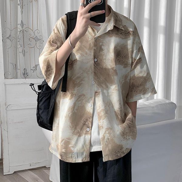 men's casual shirts spring summer man's loose harajuku hip hop printed korean style for man, White;black
men's casual shirts spring summer man's loose harajuku hip hop printed korean style for man, White;black