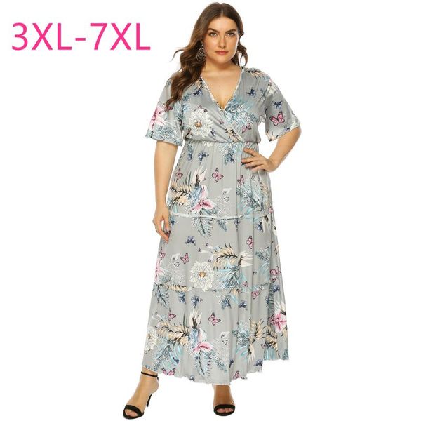 plus size dresses 2021 summer for women large loose casual short sleeve print flower gray v-neck long dress 4xl 5xl 6xl 7xl, Black
plus size dresses 2021 summer for women large loose casual short sleeve print flower gray v-neck long dress 4xl 5xl 6xl 7xl, Black