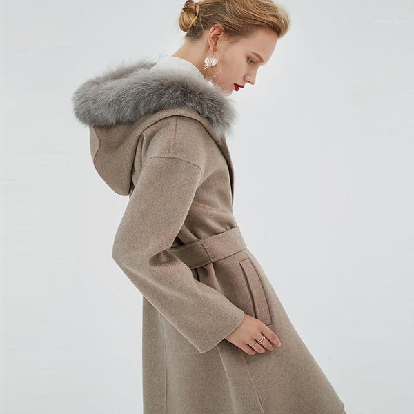 women's wool & blends winter coats dark grey double-sided cashmere outwear 2021 autumn plus size ladies fashion overcoats long fur coll, Black
women's wool & blends winter coats dark grey double-sided cashmere outwear 2021 autumn plus size ladies fashion overcoats long fur coll, Black