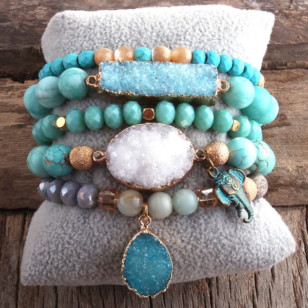 rh new designer boho beaded bracelet set natural stone & druzy 5pc bracelets bangles set for fashion jewelry, Golden;silver
rh new designer boho beaded bracelet set natural stone & druzy 5pc bracelets bangles set for fashion jewelry, Golden;silver