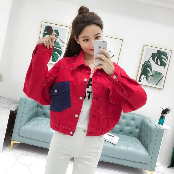 women's jackets autumn denim jacket female short style coat women loose single-breasted fashion, Black;brown
women's jackets autumn denim jacket female short style coat women loose single-breasted fashion, Black;brown