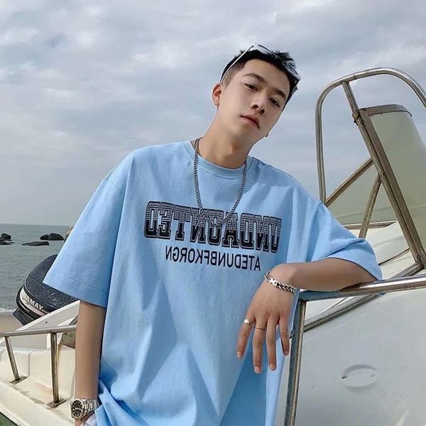men's shirt spring and summer solid color printed short sleeve t-shirt, korean version simple american high street fashion brand men�, White;black
men's shirt spring and summer solid color printed short sleeve t-shirt, korean version simple american high street fashion brand men�, White;black