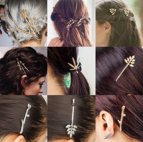 european and american simple personality barrettes fashion metal branch women's hairpin, Golden;silver
european and american simple personality barrettes fashion metal branch women's hairpin, Golden;silver