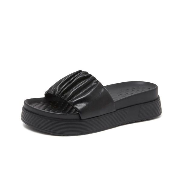 slippers 2021 women sandals pleated pu leather solid color open toe fashion casual indoor outdoor beach flats shoes, Black
slippers 2021 women sandals pleated pu leather solid color open toe fashion casual indoor outdoor beach flats shoes, Black