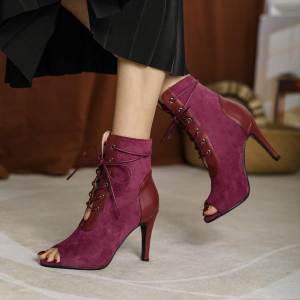 boots 2021 faux suede summer women ankle fashion peep toe thin high heel woman's shoes cross tied dress for big size, Black
boots 2021 faux suede summer women ankle fashion peep toe thin high heel woman's shoes cross tied dress for big size, Black
