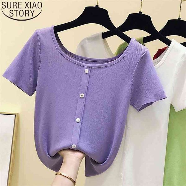 summer women short sleeve knitted t shirt korean cotton fashion o-neck tshirt shirts 9552 210421, White
summer women short sleeve knitted t shirt korean cotton fashion o-neck tshirt shirts 9552 210421, White