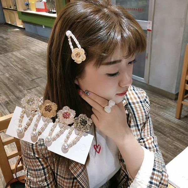 hair accessories fashion pearl clip women elegant crystal flower snap barrette stick hairpin styling, Slivery;white
hair accessories fashion pearl clip women elegant crystal flower snap barrette stick hairpin styling, Slivery;white