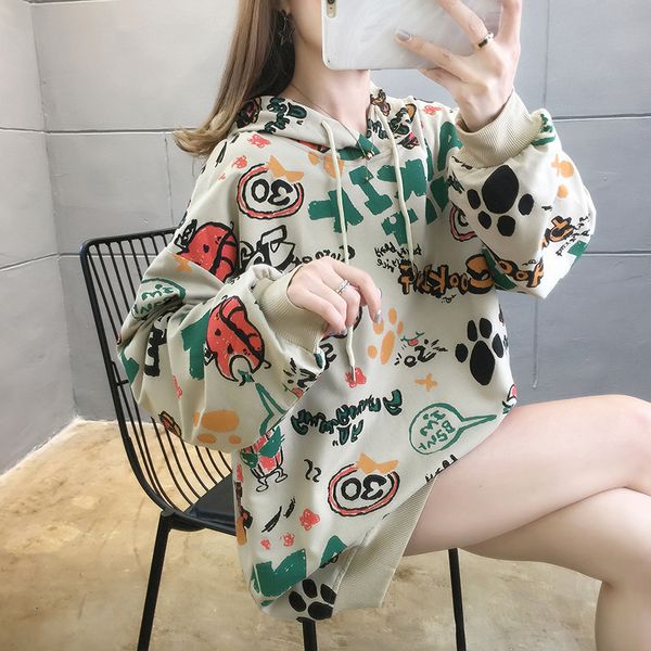 luxury jackets hooded sweater women's loose korean fashion student 2021 autumn letter tie dye print round neck long sleeve coat, Black;brown
luxury jackets hooded sweater women's loose korean fashion student 2021 autumn letter tie dye print round neck long sleeve coat, Black;brown