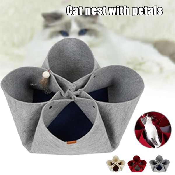 cat beds & furniture petal shape litter foldable cats play mat 5mm soft felt cloth with rustling paper feather ball _wk
cat beds & furniture petal shape litter foldable cats play mat 5mm soft felt cloth with rustling paper feather ball _wk