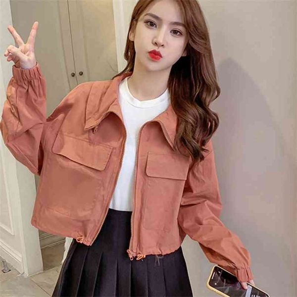 spring autumn women's coat korean solid color drawstring lapel long-sleeved short casual jacket all-match jackets gx632 210507, White
spring autumn women's coat korean solid color drawstring lapel long-sleeved short casual jacket all-match jackets gx632 210507, White