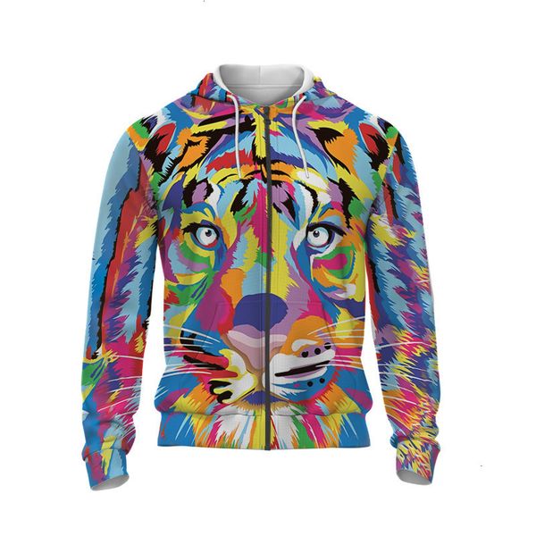 print gradient lion animal digital head 3d hoodie zipper for men, Black 
print gradient lion animal digital head 3d hoodie zipper for men, Black