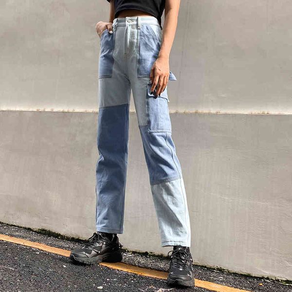 blue straight y2k jeans for girls female patched women fashion vintage denim pants high waisted trouser harajuku capris new 210415
blue straight y2k jeans for girls female patched women fashion vintage denim pants high waisted trouser harajuku capris new 210415