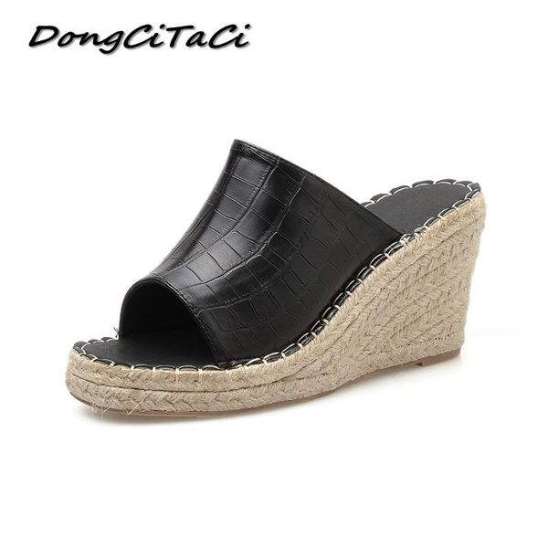 dongcitaci summer women wedge sandals platfors shoes woman high heel thick bottom rope straw weave peep toe casual, Black
dongcitaci summer women wedge sandals platfors shoes woman high heel thick bottom rope straw weave peep toe casual, Black