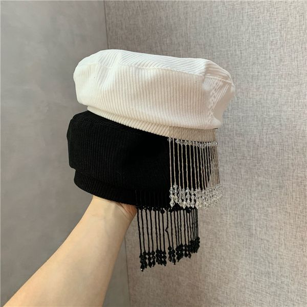 designer design beret women autumn and winter corduroy fashion crystal tassel minority artist hat elegant sweet tide, Blue;gray
designer design beret women autumn and winter corduroy fashion crystal tassel minority artist hat elegant sweet tide, Blue;gray