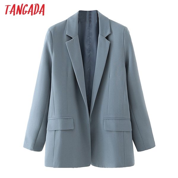 women blue gray blazer coat vintage notched collar long sleeve fashion female loose chic da135 210416, Black
women blue gray blazer coat vintage notched collar long sleeve fashion female loose chic da135 210416, Black