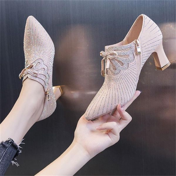 dress shoes l pointed rhinestone fashion high heels women's spring and autumn style versatile thick heel deep mouth middle hee, Black
dress shoes l pointed rhinestone fashion high heels women's spring and autumn style versatile thick heel deep mouth middle hee, Black