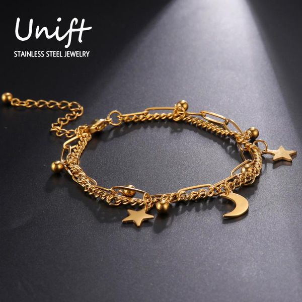 unift 3 pendant star moon beads double layer chain bracelets female accessories stainless steel charms fashion jewelry gifts link,, Black
unift 3 pendant star moon beads double layer chain bracelets female accessories stainless steel charms fashion jewelry gifts link,, Black