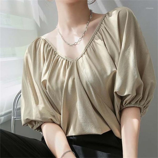 women's blouses & shirts alien kitty solid elegant s-xl v-neck loose ol summer short sleeves 2021 plus chic stylish vintage, White
women's blouses & shirts alien kitty solid elegant s-xl v-neck loose ol summer short sleeves 2021 plus chic stylish vintage, White