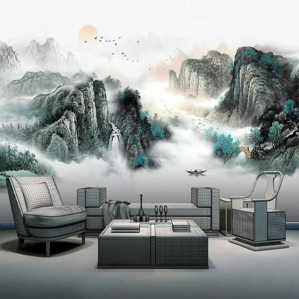 custom 3d po self adhesive wallpaper chinese style mountain water landscape painting living room study wall decor mural wallpapers
custom 3d po self adhesive wallpaper chinese style mountain water landscape painting living room study wall decor mural wallpapers