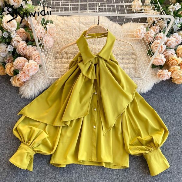 women's blouses & shirts syiwidii womens summer fall 2021 korean long puff sleeve halter bow backless hollow out slim white yellow blac
women's blouses & shirts syiwidii womens summer fall 2021 korean long puff sleeve halter bow backless hollow out slim white yellow blac