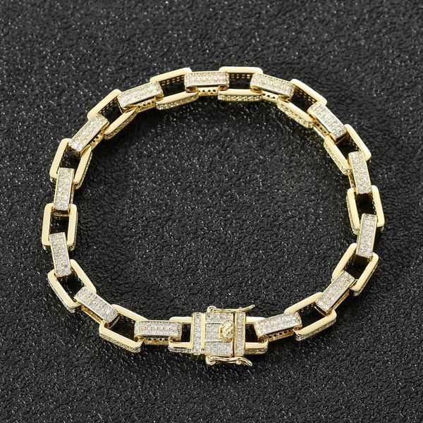 link, chain 8mm minimalist 2 color box bracelets for women men hiphop cubic zirconia bangle girl party gift jewelry, Black
link, chain 8mm minimalist 2 color box bracelets for women men hiphop cubic zirconia bangle girl party gift jewelry, Black