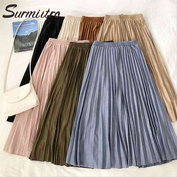velvet pleated midi skirt women spring autumn ladies korean a line pink blue black female with high waist 210421
velvet pleated midi skirt women spring autumn ladies korean a line pink blue black female with high waist 210421