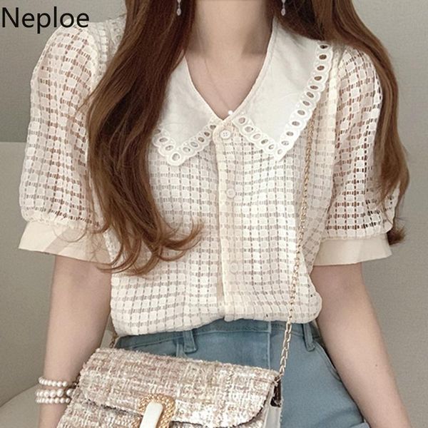 women's blouses & shirts neploe 2021 summer casual lapel single-breasted hollow lace hook flower blouse female wild puff sleeve chiffon, White
women's blouses & shirts neploe 2021 summer casual lapel single-breasted hollow lace hook flower blouse female wild puff sleeve chiffon, White