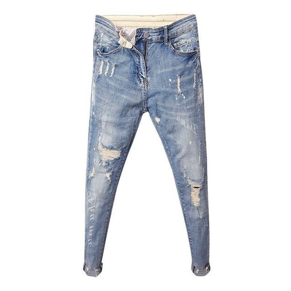 wholesale fashion trendy men's spring and summer korean slim feet jeans men trend spirit guy ripped hole pencil pants 211104, Blue
wholesale fashion trendy men's spring and summer korean slim feet jeans men trend spirit guy ripped hole pencil pants 211104, Blue