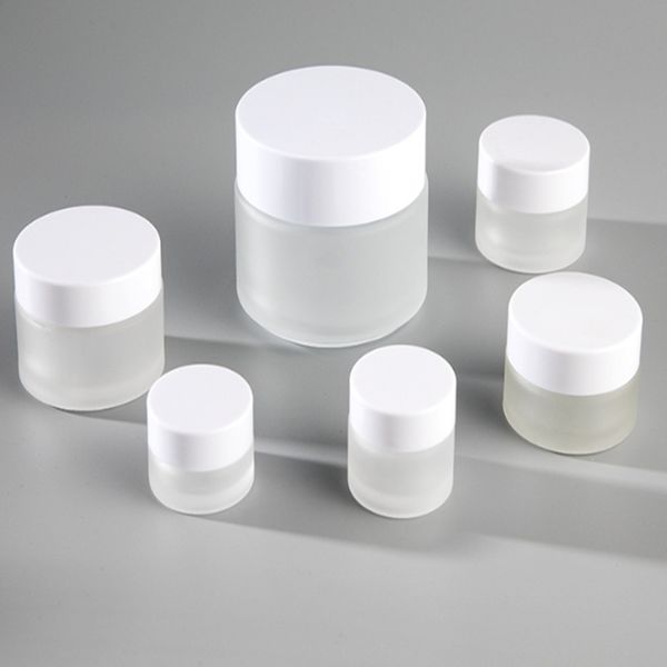 5g 10g 15g 20g 30g 50g empty frost glass cream jar with lids cap bottle cosmetic container white and silver lid
5g 10g 15g 20g 30g 50g empty frost glass cream jar with lids cap bottle cosmetic container white and silver lid