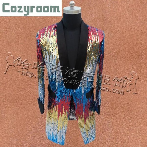 men slim long section fashion gradient sequins nightclubs bars dresses male singers stage costumes magician performance clothing men's, White;black
men slim long section fashion gradient sequins nightclubs bars dresses male singers stage costumes magician performance clothing men's, White;black