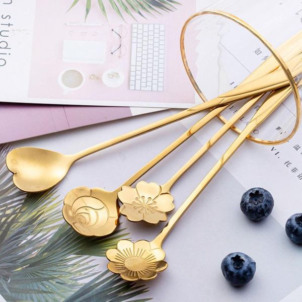 1pcs tea coffee mixing spoon gold long handle dessert stainless steel vintage teaspoons drink tableware flowers design spoons
1pcs tea coffee mixing spoon gold long handle dessert stainless steel vintage teaspoons drink tableware flowers design spoons