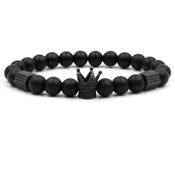 beaded, strands 8mm matte black stone beads bracelet pave cz 4 color crown diy bangle for women&men trendy jewelry handmade charm 2021
beaded, strands 8mm matte black stone beads bracelet pave cz 4 color crown diy bangle for women&men trendy jewelry handmade charm 2021